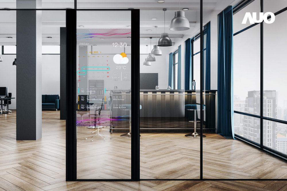 60吋Micro LED透明窗屏显示器，可依需求调整并延伸应用于不同场域，包括汽车侧窗或家庭玄关、智慧橱窗、商业展示等面向，提供丰富的信息娱乐内容